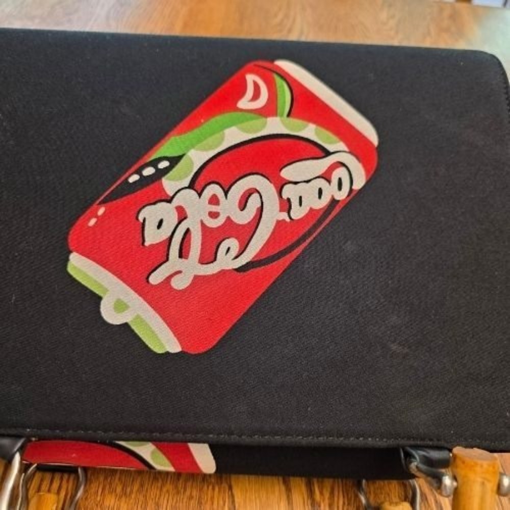 Vintage Rare Bamboo Handle Coca-Cola‎ Beaded Soda Can Handbag Purse Sequins Coke - Picture 14 of 16